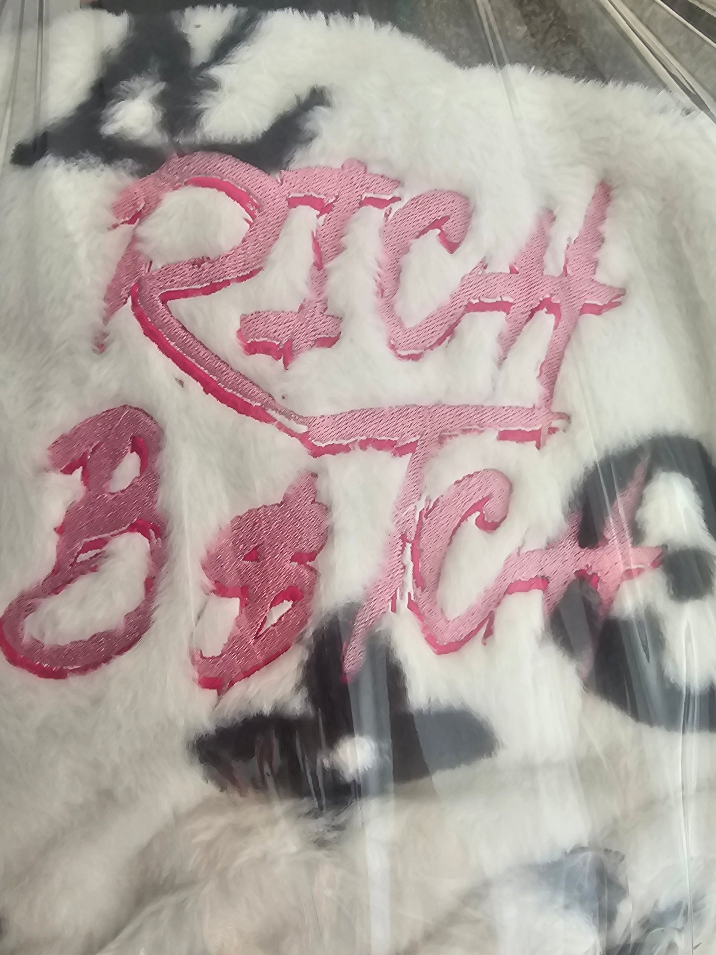 RICH B$TCH crop fur coat