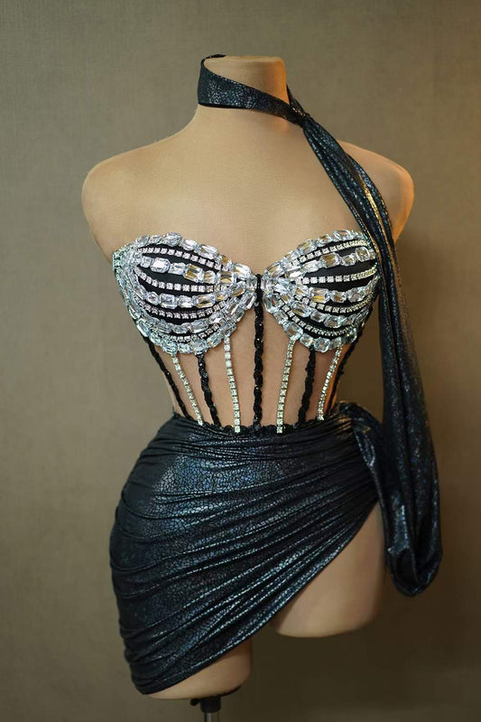 Bustier dazzle corset mini dress