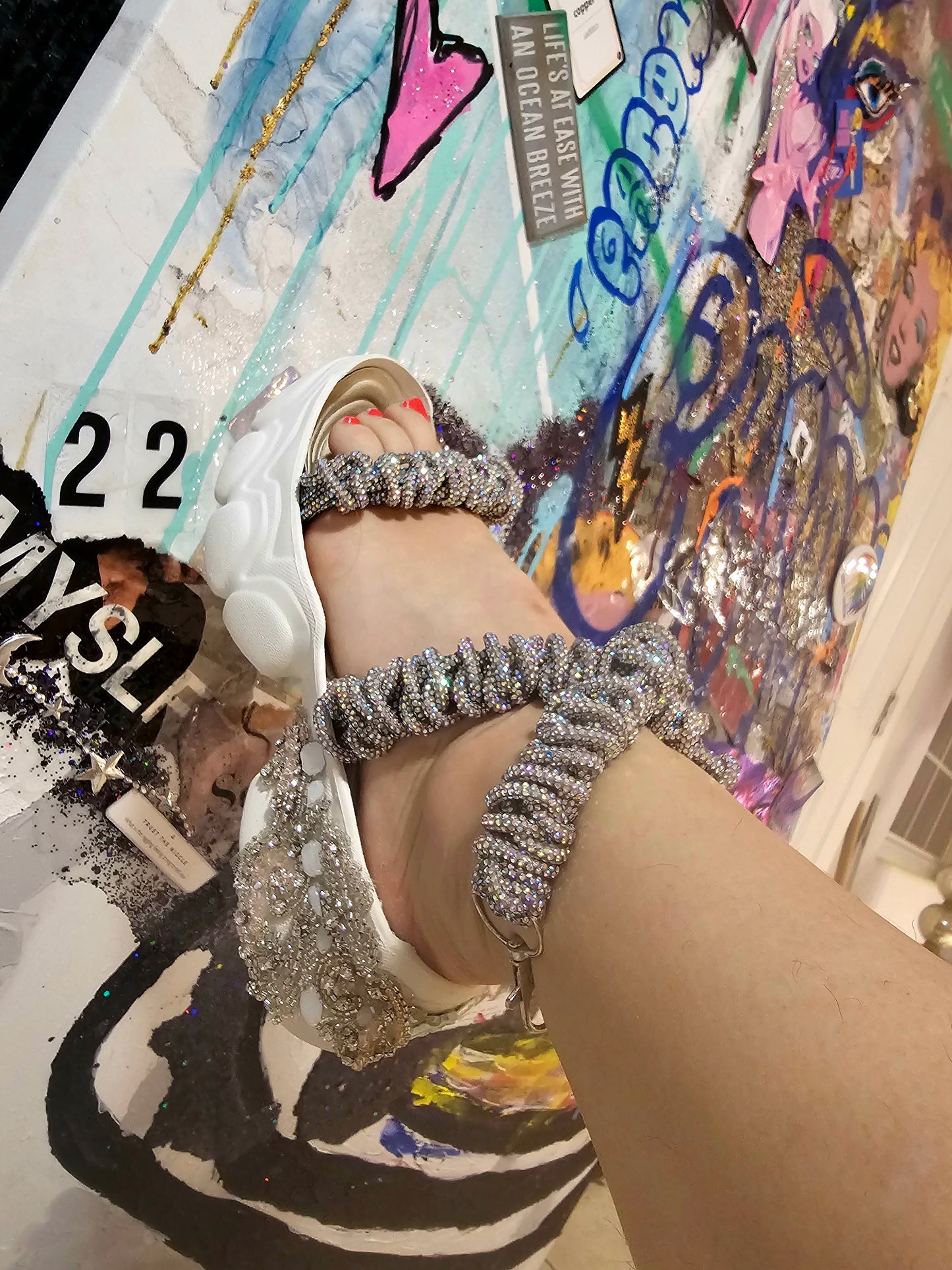 Rhinestone crystalized strappy sandals