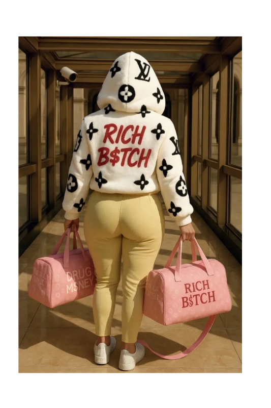 RICH B$TCH crop fur coat